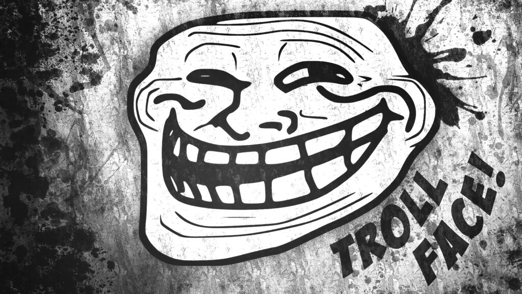 Trollface, a trademarked meme